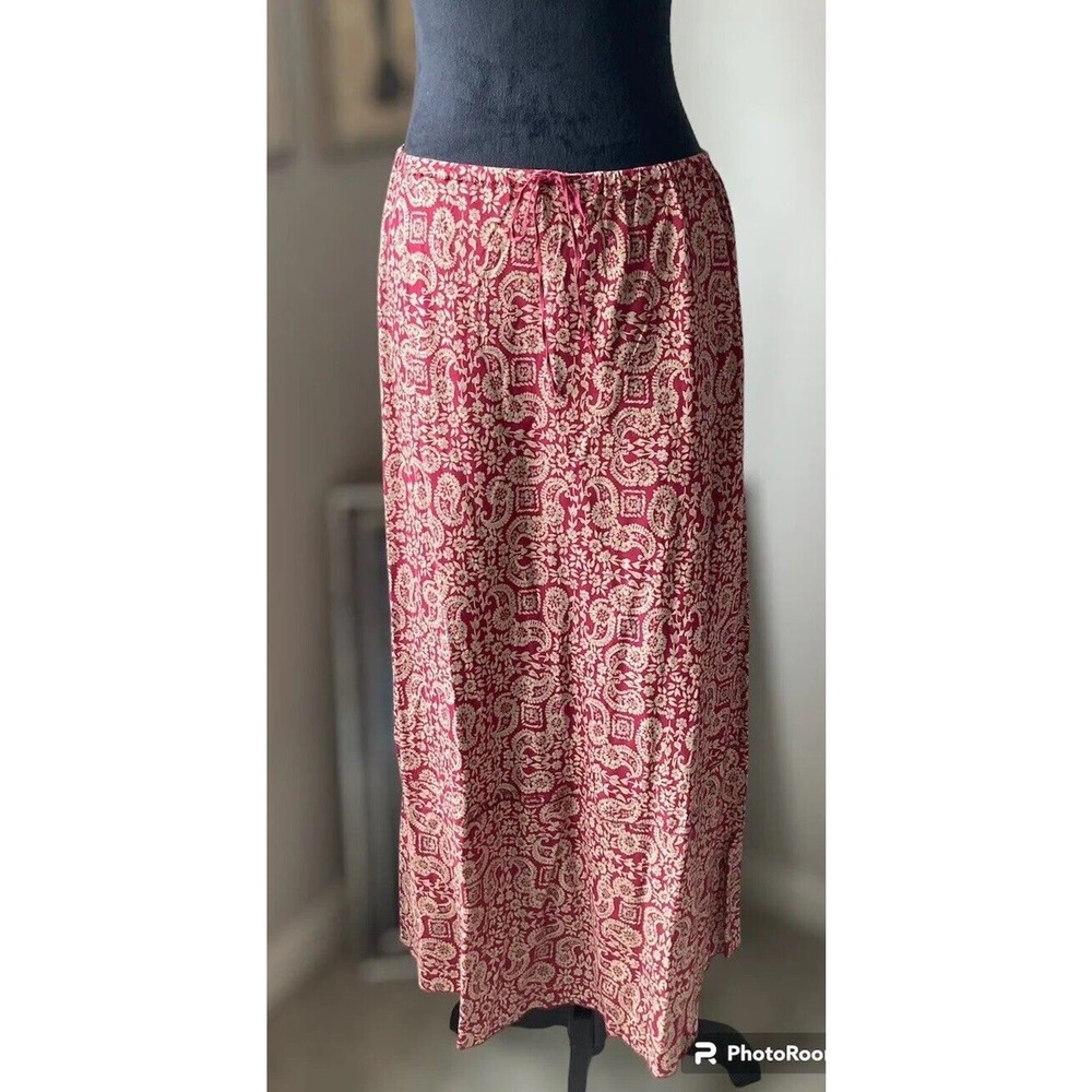 Sundance Red and Cream Printed Midi Skirt